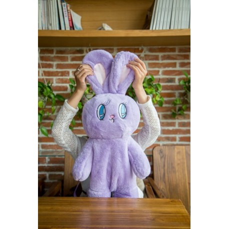 Sac à dos peluche lapin violet- lapinfoufou